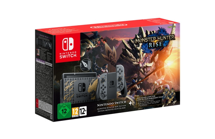 Nintendo Switch-konsoli (Monster Hunter Rise Bundle) ryhmässä KODINELEKTRONIIKKA / Pelikonsolit & Tarvikkeet / Nintendo Switch / Pelikonsolit @ TP E-commerce Nordic AB (C92456)