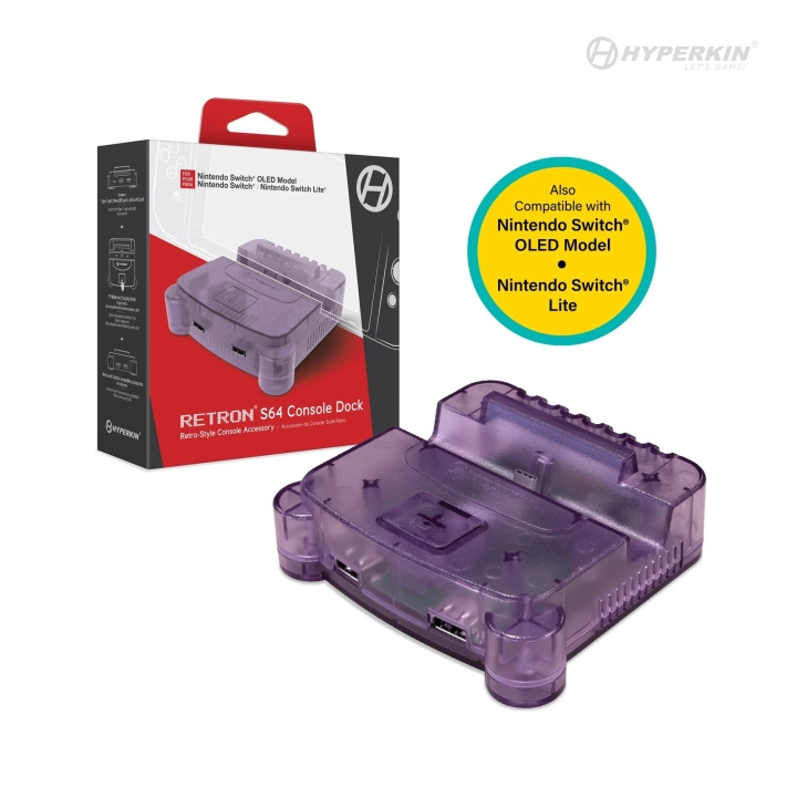 Hyperkin Retron S64 konsolitelakka - Switch (violetti) ryhmässä KODINELEKTRONIIKKA / Pelikonsolit & Tarvikkeet / Nintendo Switch / Tarvikkeet @ TP E-commerce Nordic AB (C93097)