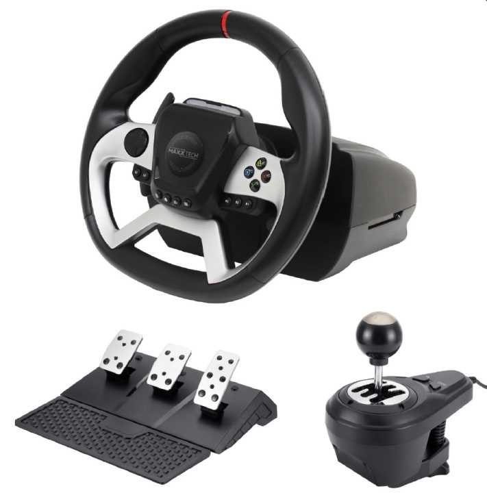 Maxx Tech Pro FF Racing Wheel Kit (pyörä, 3-poljinsarja ja vaihteisto) - PS4/PC/ XBOX ryhmässä TIETOKOONET & TARVIKKEET / GAMING / Tarvikkeet pelaamiseen @ TP E-commerce Nordic AB (C93140)