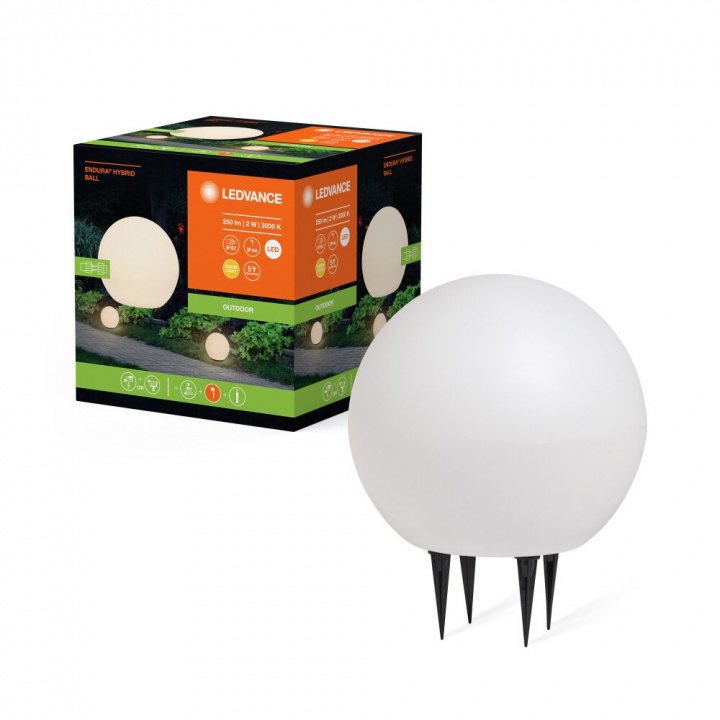 LEDVANCE Endura Hybrid Ball 2W - Valkoinen ryhmässä KOTI, TALOUS JA PUUTARHA / Sähkö & Valaistus / Ulkovalaistus @ TP E-commerce Nordic AB (C93231)