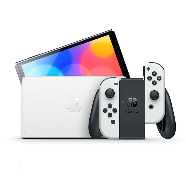 Nintendo Switch OLED-konsoli Joy-Conilla Musta ja valkoinen ryhmässä KODINELEKTRONIIKKA / Pelikonsolit & Tarvikkeet / Nintendo Switch / Pelikonsolit @ TP E-commerce Nordic AB (C93246)