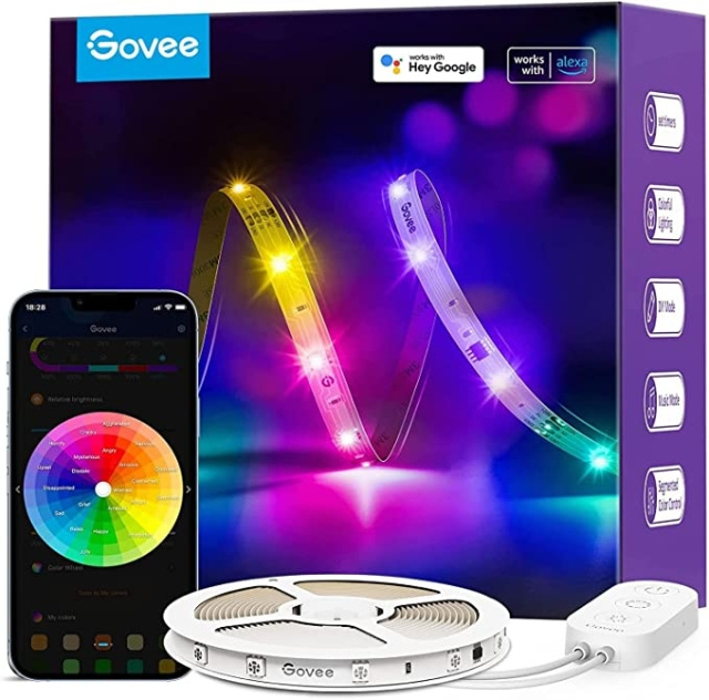 Govee RGBIC Basic Wi-Fi + Bluetooth LED-valonauhat (10 metriä) ryhmässä KOTI, TALOUS JA PUUTARHA / Älykodit / Älykäs valaistus @ TP E-commerce Nordic AB (C93360)