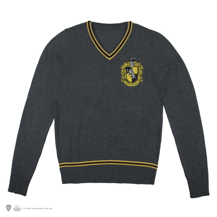 Harry Potter Hufflepuff - Harmaa neulepusero - Pieni ryhmässä URHEILU, VAPAA-AIKA JA HARRASTUS / Tarvikkeet / T-paidat @ TP E-commerce Nordic AB (C93677)