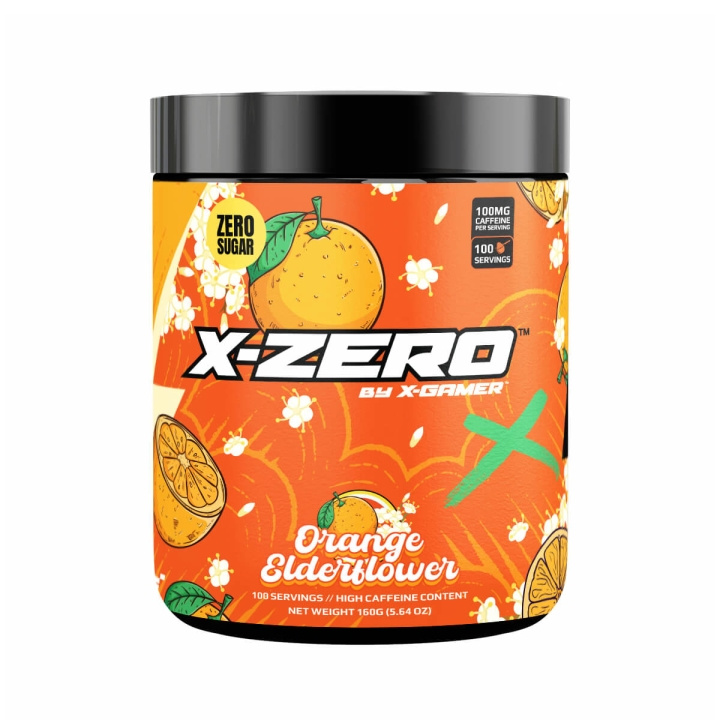 X-GAMER Energiajuomajauhe X-Zero 160 gram Orange Elderflower ryhmässä TIETOKOONET & TARVIKKEET / GAMING / Pelaajien energiajuomat @ TP E-commerce Nordic AB (C94715)