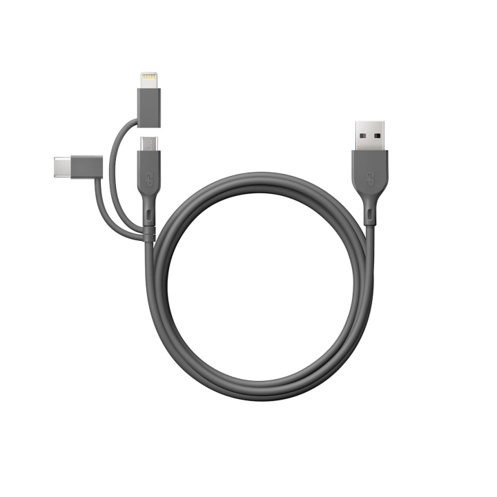 GP Kaapeli USB-A - USB-C 3-I-1 Micro-USB + Lightning CY1N 1m ryhmässä TIETOKOONET & TARVIKKEET / Kaapelit & Sovittimet / USB / USB-C @ TP E-commerce Nordic AB (C94733)