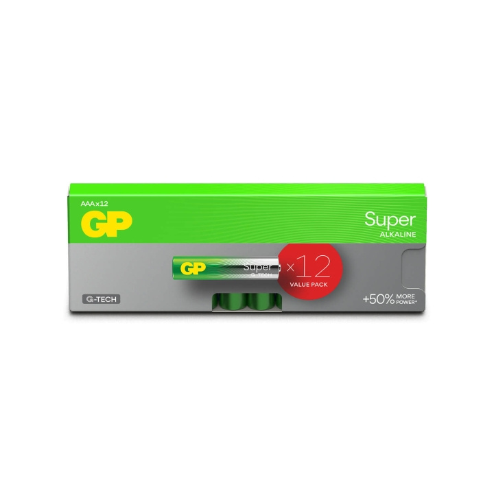 GP Paristo Super Alkaline AAA LR03 12-Pack ryhmässä KODINELEKTRONIIKKA / Paristot & Laturit / Akut / AAA @ TP E-commerce Nordic AB (C94740)