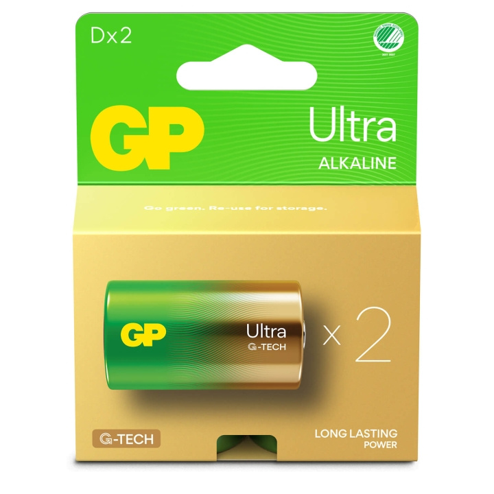 GP Paristo Ultra Alkaline D LR20 2-Pack ryhmässä KODINELEKTRONIIKKA / Paristot & Laturit / Akut / Muut @ TP E-commerce Nordic AB (C94745)