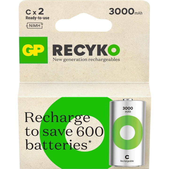 GP Paristo Recyko NiMH C HR14 3000mAh 2-Pack ryhmässä KODINELEKTRONIIKKA / Paristot & Laturit / Akut / Muut @ TP E-commerce Nordic AB (C94759)