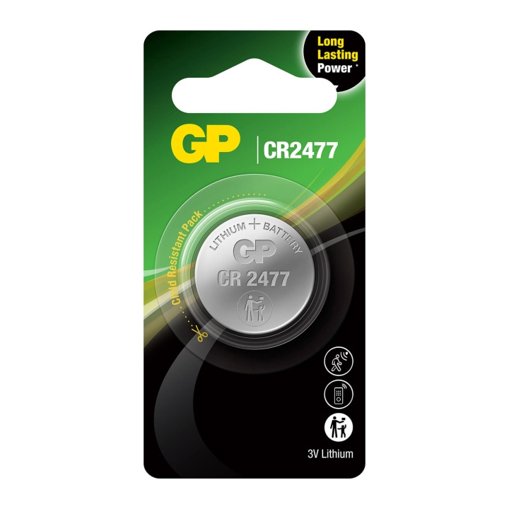 GP Nappiparisto Lithium CR2477 1-Pack ryhmässä KODINELEKTRONIIKKA / Paristot & Laturit / Akut / Nappiparistot @ TP E-commerce Nordic AB (C94761)