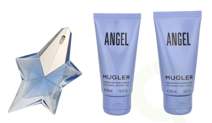 Thierry Mugler Angel Giftset 125 ml Edp Spray 25ml/Lotion 50ml/Shower Gel 50ml ryhmässä KAUNEUS JA TERVEYS / Lahjapakkaukset / Naisten lahjapakkaukset @ TP E-commerce Nordic AB (C94968)