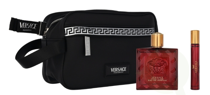 Versace Eros Flame Giftset 110 ml Edp spray 100ml/Travel Spray 10/Bag ryhmässä KAUNEUS JA TERVEYS / Lahjapakkaukset / Miesten lahjapakkaukset @ TP E-commerce Nordic AB (C95012)