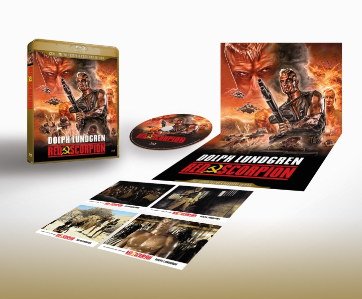 Red Scorpion - True Classics - Dolph Lundgren Limited Edition Version Blu-Ray with Poster and Cards in the box ryhmässä KODINELEKTRONIIKKA / Ääni & Kuva / TV & Tarvikkeet / Elokuvat / Blu-ray @ TP E-commerce Nordic AB (C95221)