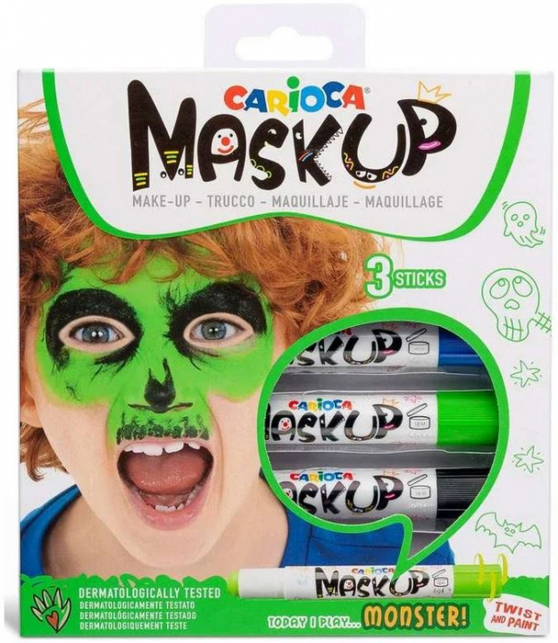 CARIOCA Mask Up - Meikkitikut - Monster (3 kpl) (809493) ryhmässä LELUT, TUOTTEET LAPSILLE JA VAUVOILLE / Leikkikalut, Askartelu &Pelit / Käsityöt @ TP E-commerce Nordic AB (C95362)