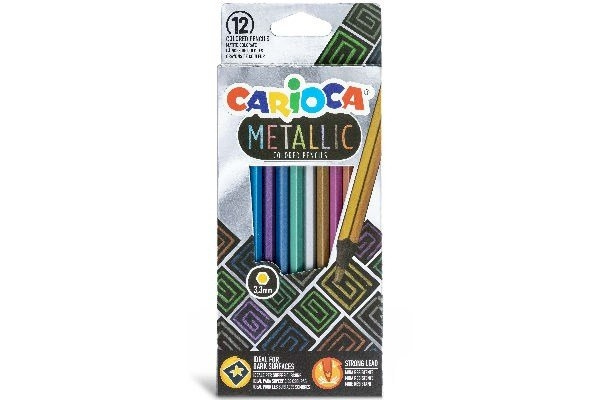 CARIOCA Metalliset värikynät, 12 kpl (809417) ryhmässä LELUT, TUOTTEET LAPSILLE JA VAUVOILLE / Leikkikalut, Askartelu &Pelit / Piirrä ja laske @ TP E-commerce Nordic AB (C95368)