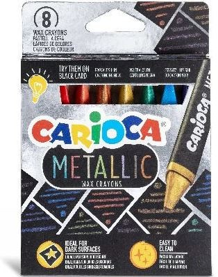 CARIOCA Metalliset vahakynät, 8 kpl (809437) ryhmässä LELUT, TUOTTEET LAPSILLE JA VAUVOILLE / Leikkikalut, Askartelu &Pelit / Käsityöt @ TP E-commerce Nordic AB (C95369)