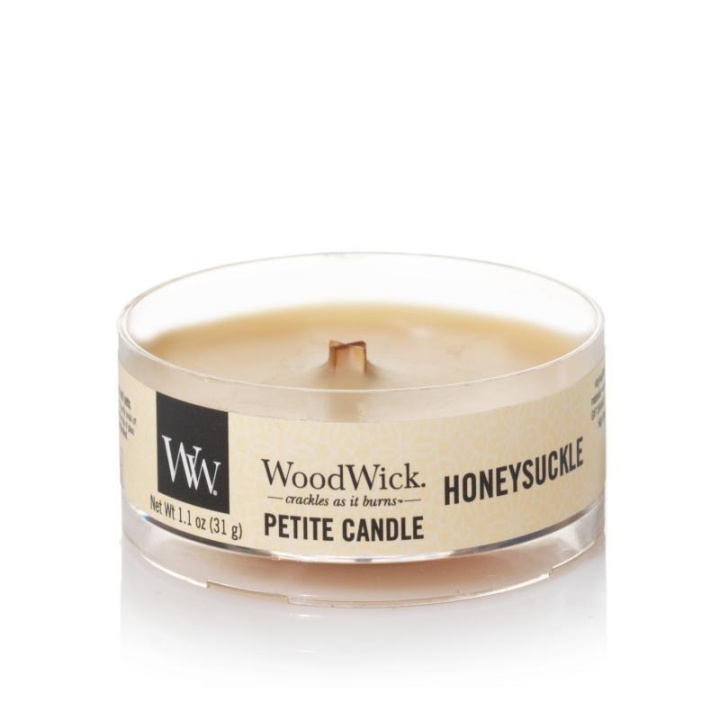 WoodWick Petite - Honeysuckle ryhmässä KAUNEUS JA TERVEYS / Tuoksut & Parfyymit / Muut tuoksut / Tuoksukynttilät @ TP E-commerce Nordic AB (C95519)