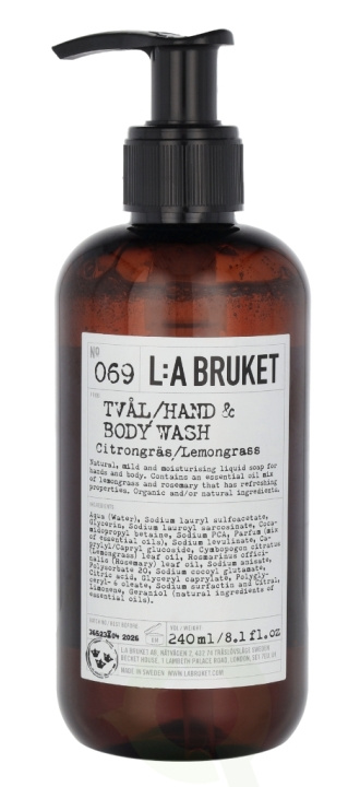 La Bruket L:A Bruket Body Wash 240 ml No.069 Lemongrass ryhmässä KAUNEUS JA TERVEYS / Ihonhoito / Kehon hoito / Kylpy- ja suihkugeelit @ TP E-commerce Nordic AB (C95549)