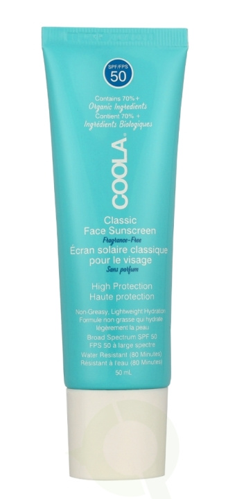 Coola Classic Sunscreen Face Moisturizer SPF50 50 ml Fragrance-Free ryhmässä KAUNEUS JA TERVEYS / Ihonhoito / Rusketus / Aurinkosuoja @ TP E-commerce Nordic AB (C95660)