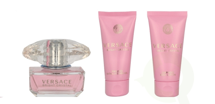 Versace Bright Crystal Giftset 150 ml Edt Spray 50ml/Bath & Showergel 50ml/Body Lotion 50ml ryhmässä KAUNEUS JA TERVEYS / Lahjapakkaukset / Naisten lahjapakkaukset @ TP E-commerce Nordic AB (C95715)