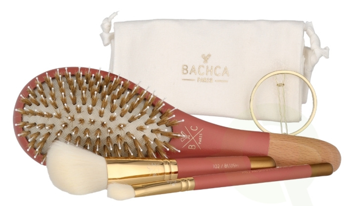 Bachca Paris The Essentials Hair Terracotta Set 5 piece 1x Large Boar & Nylon Hair Brush/1x Blush Brush/1x Contour Shader Brush/ 1x Round Clip/1x Cotton Pouch ryhmässä KAUNEUS JA TERVEYS / Lahjapakkaukset / Naisten lahjapakkaukset @ TP E-commerce Nordic AB (C95748)