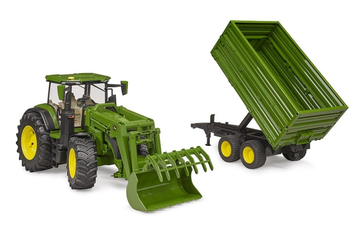 Bruder John Deere 7R 350 etukuormaajalla ja kippiperävaunulla (03155) ryhmässä LELUT, TUOTTEET LAPSILLE JA VAUVOILLE / Leikkikalut, Askartelu &Pelit / Leikkiautot @ TP E-commerce Nordic AB (C97189)