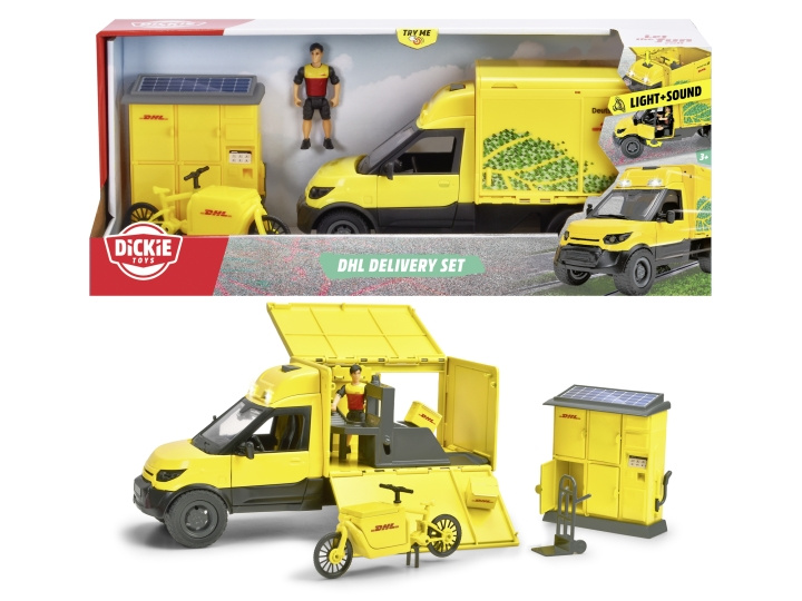 Dickie Toys DHL Delivery Set (203747020) ryhmässä LELUT, TUOTTEET LAPSILLE JA VAUVOILLE / Leikkikalut, Askartelu &Pelit / Leikkiautot @ TP E-commerce Nordic AB (C97512)