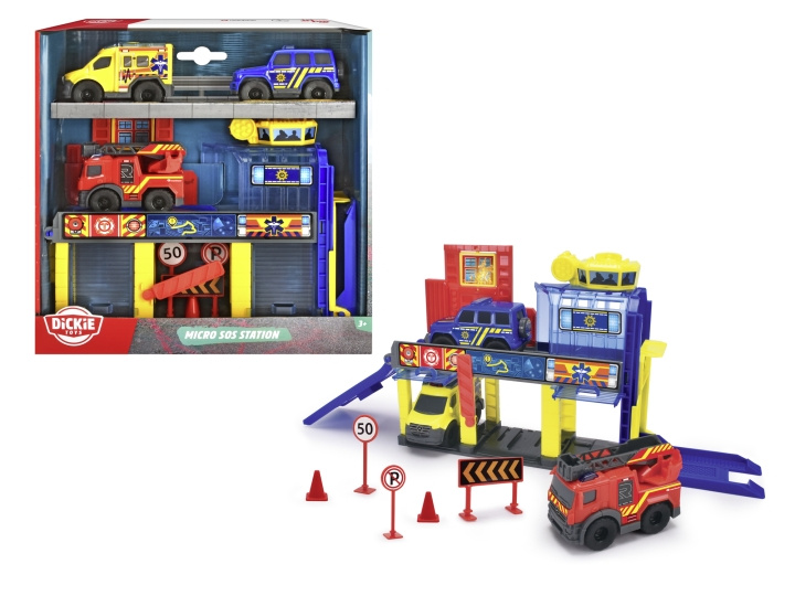 Dickie Toys Micro SOS Station (203713017) ryhmässä LELUT, TUOTTEET LAPSILLE JA VAUVOILLE / Leikkikalut, Askartelu &Pelit / Leikkiautot @ TP E-commerce Nordic AB (C97513)