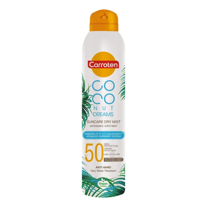 Carroten Carroten Dry Mist SPF 50 Coconut Dreams 200 ml ryhmässä KAUNEUS JA TERVEYS / Ihonhoito / Rusketus / Aurinkosuoja @ TP E-commerce Nordic AB (C97674)