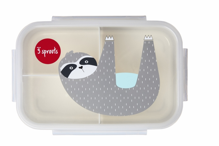 3 Sprouts Bento Box box with 3 compartments - Gray Sloth ryhmässä LELUT, TUOTTEET LAPSILLE JA VAUVOILLE / Syö ja juo / Lasten astiat @ TP E-commerce Nordic AB (C97892)