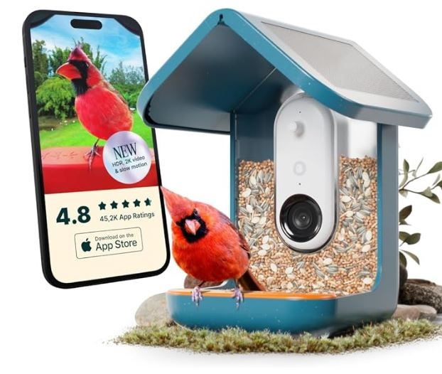 Birdbuddy Smart Bird Feeder 2.0 sininen aurinkopaneelilla varustettu lintujen ruokintajärjestelmä ryhmässä URHEILU, VAPAA-AIKA JA HARRASTUS / Hauskat tavarat / Älylaitteet @ TP E-commerce Nordic AB (C98104)