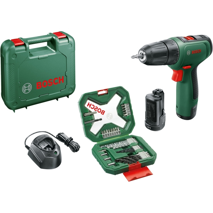 Bosch akkuporakone EasyDrill 1200 + 34-osainen porasarja (2x Li-ion akku 1,5Ah, kotelo) ryhmässä KOTI, TALOUS JA PUUTARHA / Työkalut & Tee itse / Porakoneet @ TP E-commerce Nordic AB (C98119)