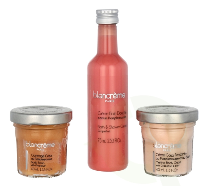 Blancreme Bath & Body Essentials Set 155 ml Body Soap 75ml/Body Cream 40ml/Body Scrub 40ml - Grapefruit ryhmässä KAUNEUS JA TERVEYS / Lahjapakkaukset / Naisten lahjapakkaukset @ TP E-commerce Nordic AB (C99687)