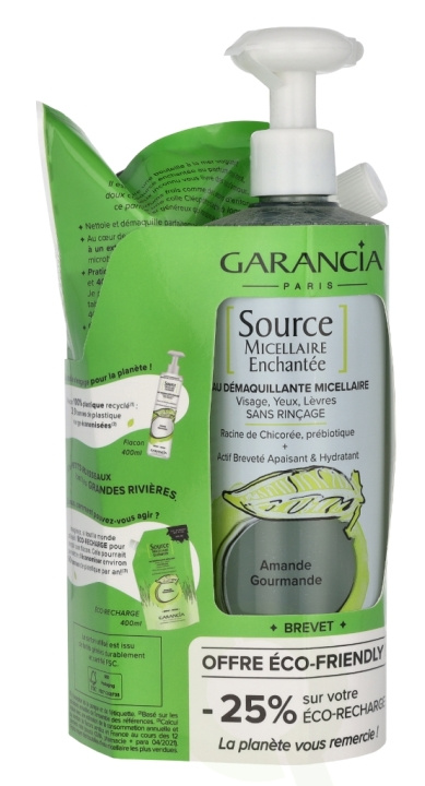 Garancia Source Micellar Cleansing Water Sweet Almond Set 800 ml 2x400ml ryhmässä KAUNEUS JA TERVEYS / Ihonhoito / Kasvot / Puhdistus @ TP E-commerce Nordic AB (C99745)