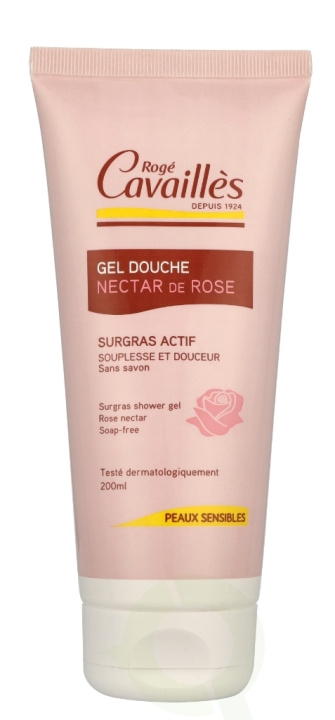 Roge Cavailles Extra-Gentle Surgras Shower Gel Rose Nectar 200 ml ryhmässä KAUNEUS JA TERVEYS / Ihonhoito / Kehon hoito / Kylpy- ja suihkugeelit @ TP E-commerce Nordic AB (C99789)