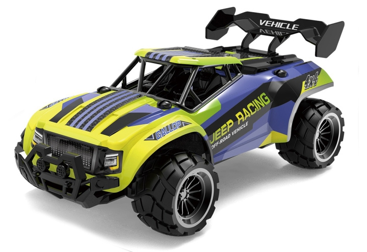 TEC-TOY Jeep Racing - R/C 1:20 2,4G 3,7V Li-ion - Sininen/keltainen ryhmässä LELUT, TUOTTEET LAPSILLE JA VAUVOILLE / Radio-ohjattava / Radio-ohjattavat autot @ TP E-commerce Nordic AB (D00409)