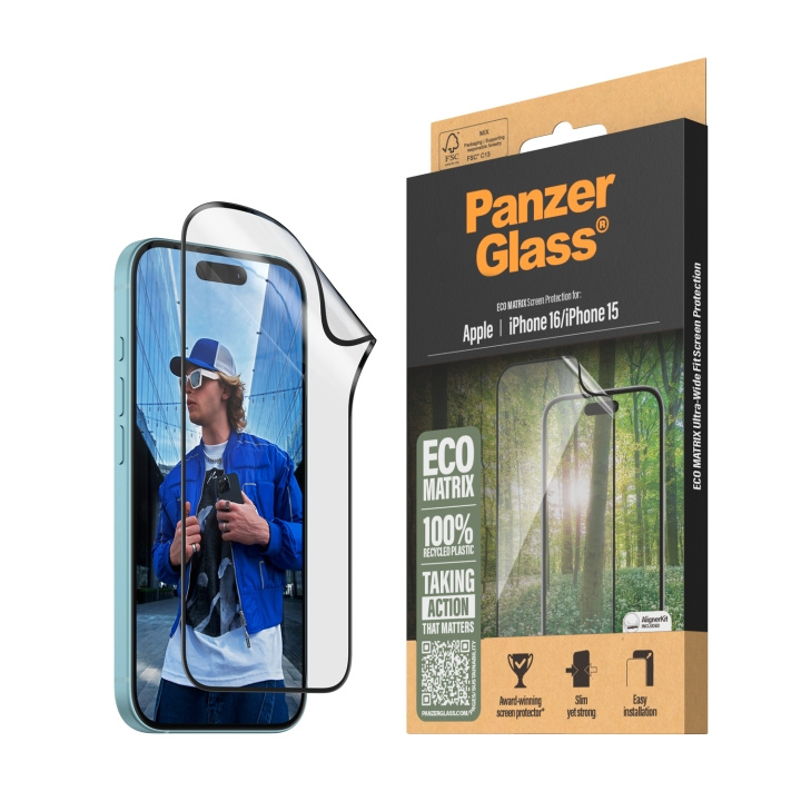 PanzerGlass Näytönsuoja MATRIX - iPhone 16 - erittäin laaja istuvuus ryhmässä ÄLYPUHELIMET JA TABLETIT / Puhelimen suojakotelo / Apple / iPhone 16 @ TP E-commerce Nordic AB (D00485)