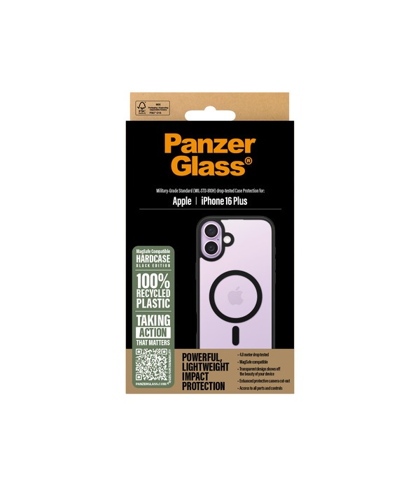 PanzerGlass HardCase MagSafe - iPhone 16 Plus - musta ryhmässä ÄLYPUHELIMET JA TABLETIT / Puhelimen suojakotelo / Apple / iPhone 16 @ TP E-commerce Nordic AB (D00515)