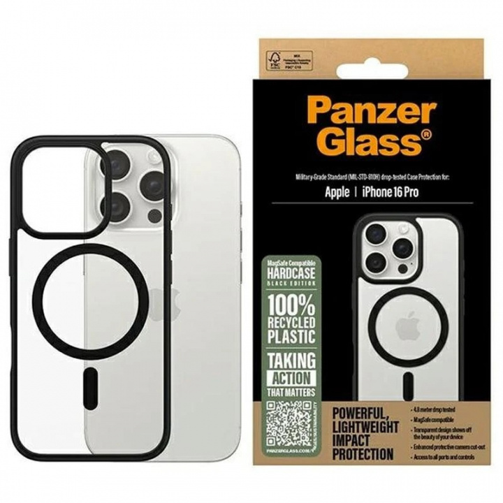 PanzerGlass HardCase MagSafe - iPhone 16 Pro - musta ryhmässä ÄLYPUHELIMET JA TABLETIT / Puhelimen suojakotelo / Apple / iPhone 16 @ TP E-commerce Nordic AB (D00516)