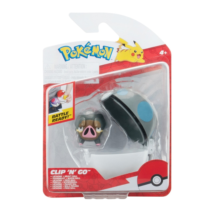 Pokémon Clip N Go Lechonk raskaalla pallolla (PKW3633) ryhmässä LELUT, TUOTTEET LAPSILLE JA VAUVOILLE / Leikkikalut, Askartelu &Pelit / Figuurit, miniatyyrit ja tarvikkeet @ TP E-commerce Nordic AB (D00777)