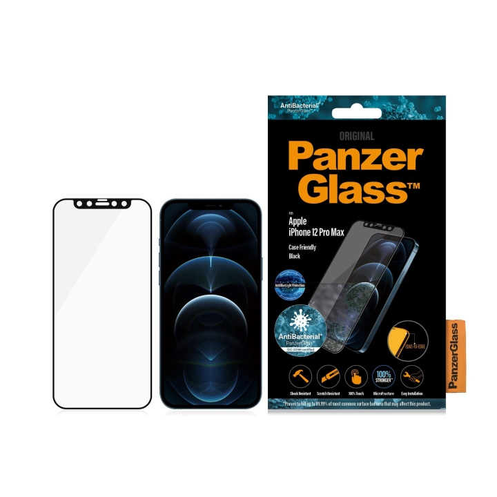 PanzerGlass iPhone 12 Pro Max (CF) Anti-Bluelight (AB), musta ryhmässä ÄLYPUHELIMET JA TABLETIT / Puhelimen suojakotelo / Apple / iPhone 12 Pro @ TP E-commerce Nordic AB (D00787)