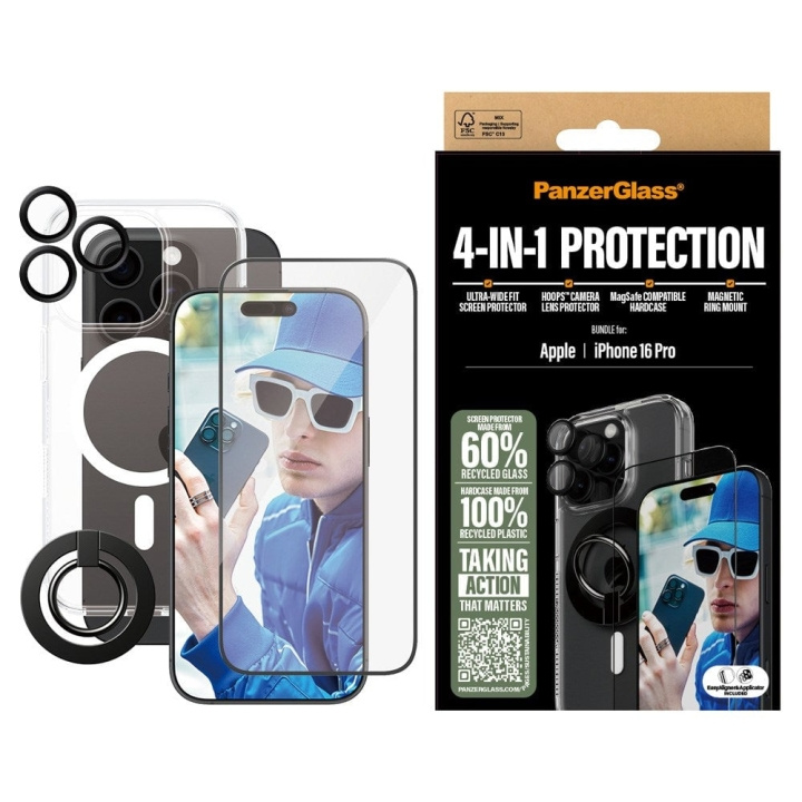 PanzerGlass iPhone 16 Pro 6.3\'\' Pro 4-in-1 -suojapaketti ryhmässä ÄLYPUHELIMET JA TABLETIT / Puhelimen suojakotelo / Apple / iPhone 16 @ TP E-commerce Nordic AB (D00921)