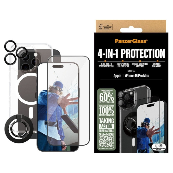 PanzerGlass iPhone 16 Pro Max 6.9\'\' 4-in-1-suojapaketti iPhone 16 Pro Max 6.9\'\' -puhelimelle ryhmässä ÄLYPUHELIMET JA TABLETIT / Puhelimen suojakotelo / Apple / iPhone 16 @ TP E-commerce Nordic AB (D00925)