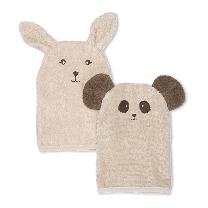 That\'s Mine Michi Wash Cloth 2 pcs Bunny & Panda ryhmässä LELUT, TUOTTEET LAPSILLE JA VAUVOILLE / Lasten tekstiilit / Kylpytarvikkeet @ TP E-commerce Nordic AB (D01386)