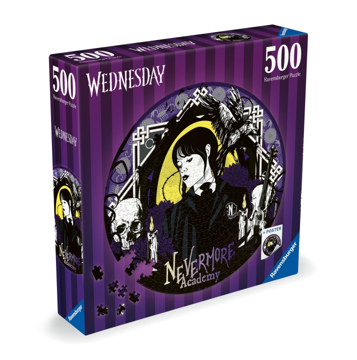 Ravensburger Puzzle Wednesday Nevermore 500p (10217573) ryhmässä URHEILU, VAPAA-AIKA JA HARRASTUS / Harrastus / Palapeli @ TP E-commerce Nordic AB (D01528)