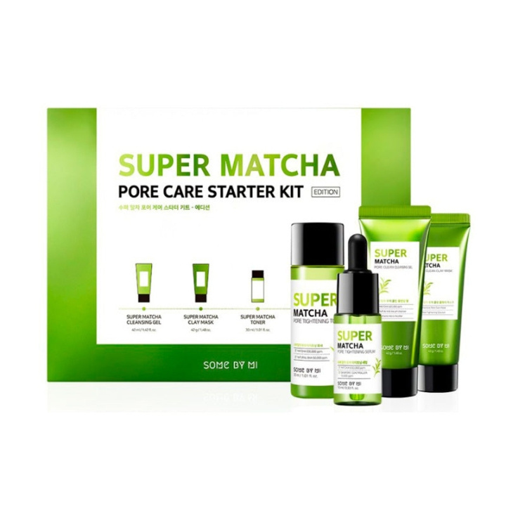 Some By Mi Super Matcha Pore Care Starter Kit - matkakokoinen pakkaus ryhmässä KAUNEUS JA TERVEYS / Ihonhoito / Kasvot / Kasvovoide @ TP E-commerce Nordic AB (D01586)