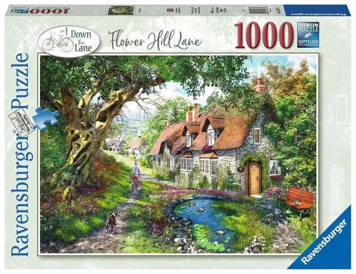 Ravensburger Puzzle Flower Hill Lane 1000p (12000131) ryhmässä URHEILU, VAPAA-AIKA JA HARRASTUS / Harrastus / Palapeli @ TP E-commerce Nordic AB (D01734)