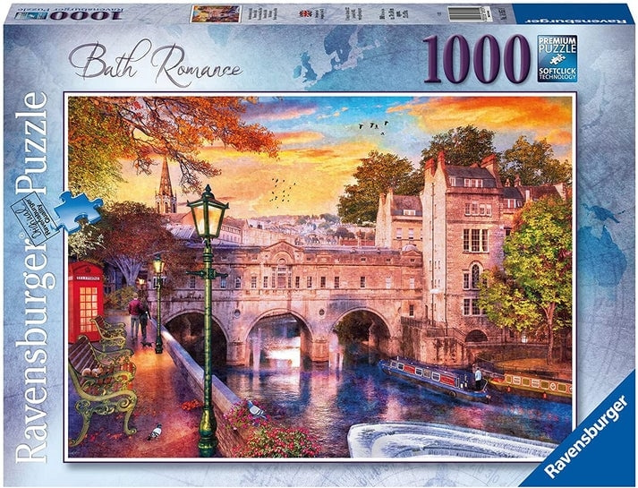 Ravensburger Puzzle - Kylpyläromanssi, 1000 kpl (12000163) ryhmässä URHEILU, VAPAA-AIKA JA HARRASTUS / Harrastus / Palapeli @ TP E-commerce Nordic AB (D01735)