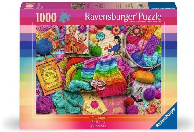 Ravensburger Puzzle - Vintage Knitting & Crochet 1000p (12001080) ryhmässä URHEILU, VAPAA-AIKA JA HARRASTUS / Harrastus / Palapeli @ TP E-commerce Nordic AB (D01750)