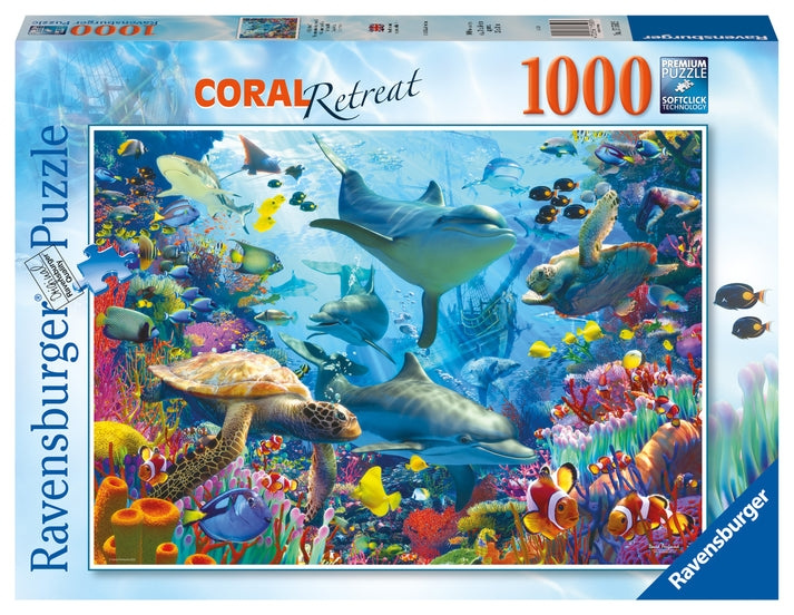 Ravensburger Puzzle - Coral Reef Retreat 1000p (12001172) ryhmässä URHEILU, VAPAA-AIKA JA HARRASTUS / Harrastus / Palapeli @ TP E-commerce Nordic AB (D01753)