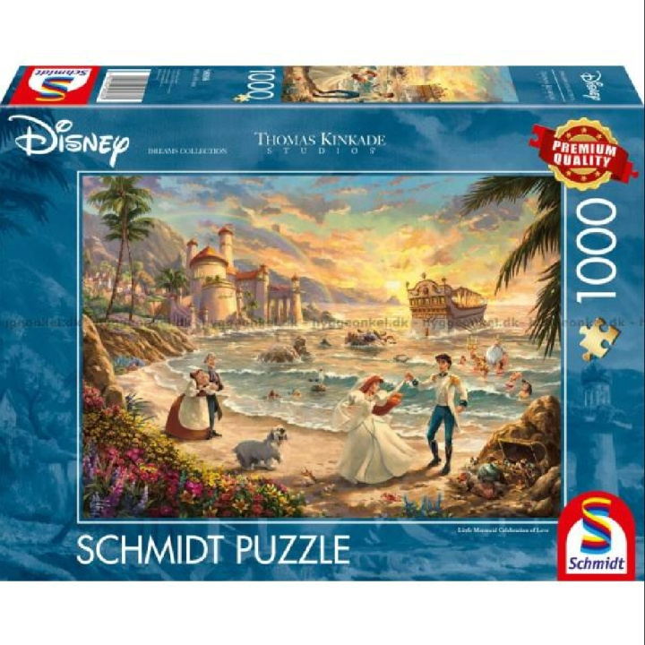 Schmidt Thomas Kinkade: Kadeade: Disney The Little Mermaid Celebration of Love, 1000 kpl (SCH8036) ryhmässä URHEILU, VAPAA-AIKA JA HARRASTUS / Harrastus / Palapeli @ TP E-commerce Nordic AB (D01775)